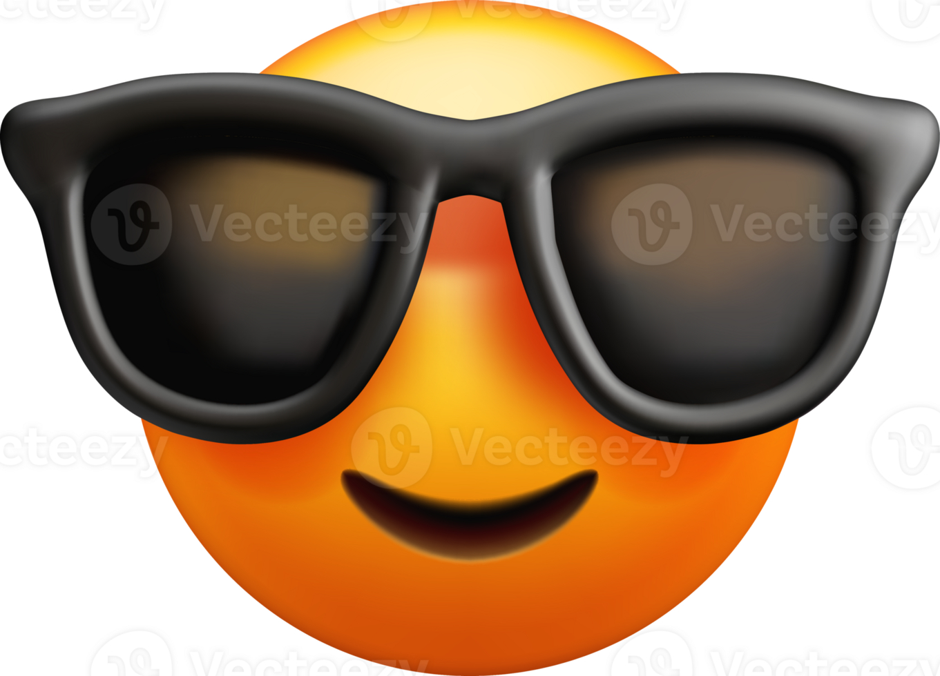 Cool 3D Emoji with Sunglasses Smiling png