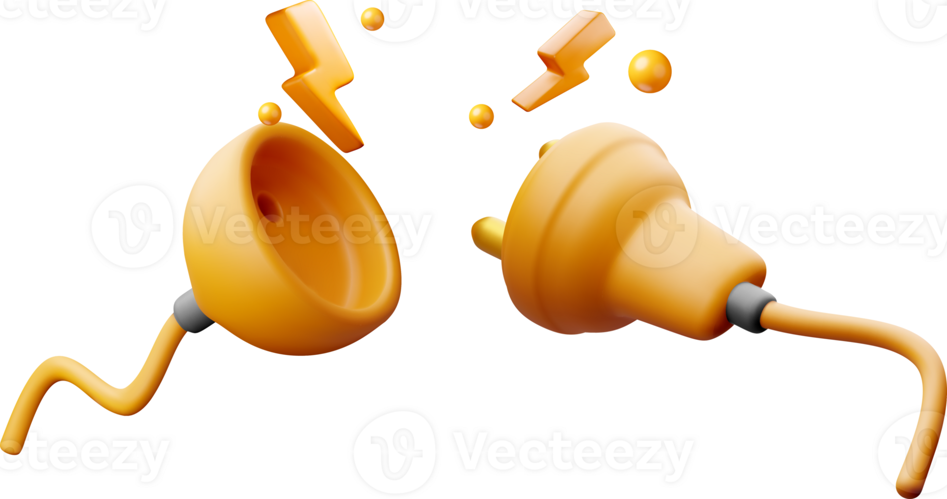 3D Earplugs with Lightning Effect Design png