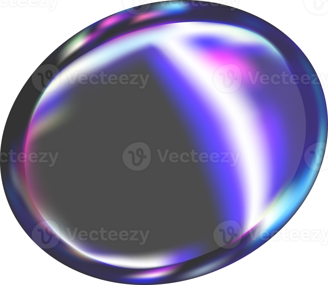 Colorful 3D Iridescent Sphere Reflection png