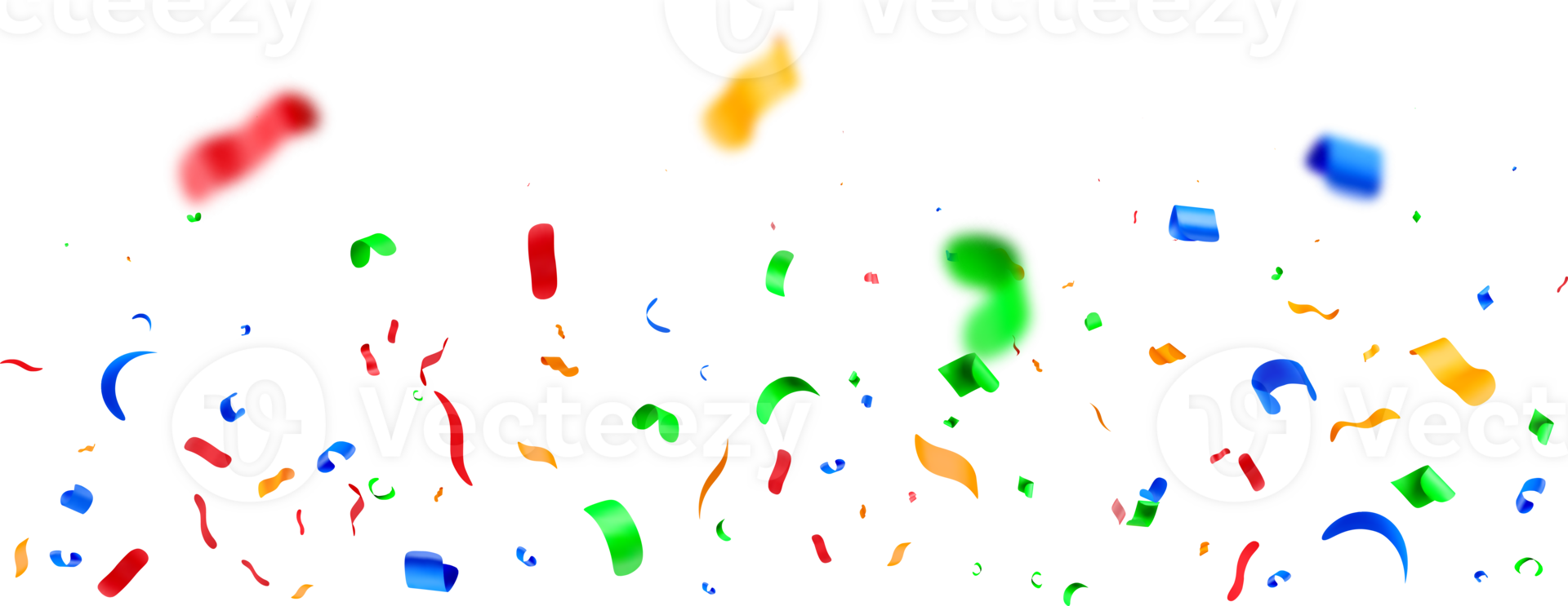 Colorful 3D Confetti Falling in Celebration. png