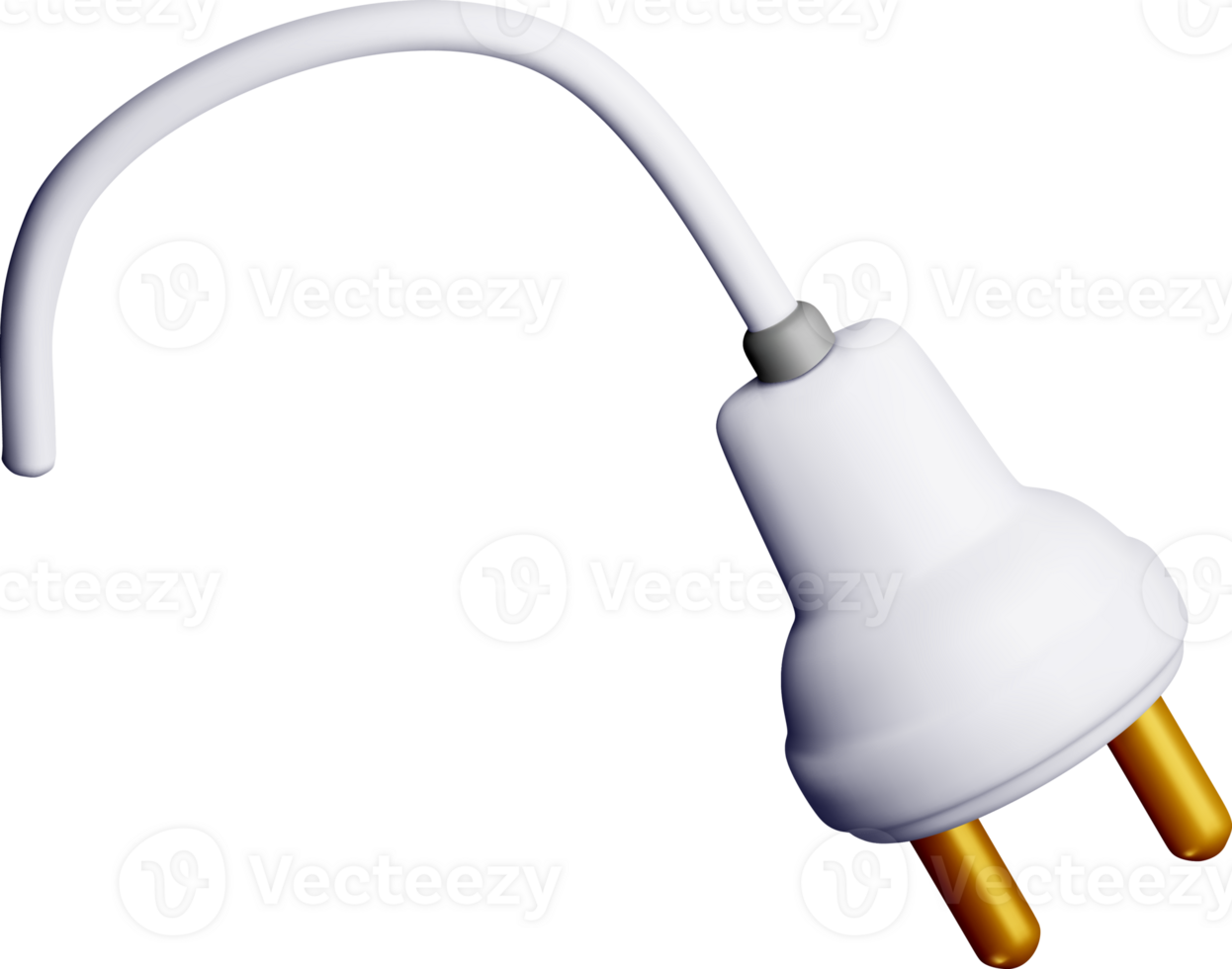 3D Electric Plug with Two Prongs Design png