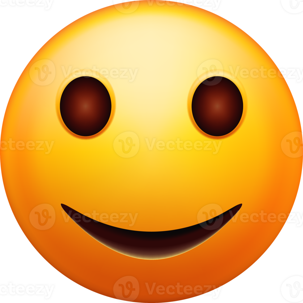 Cheerful 3D Smiley Face Icon Representation png