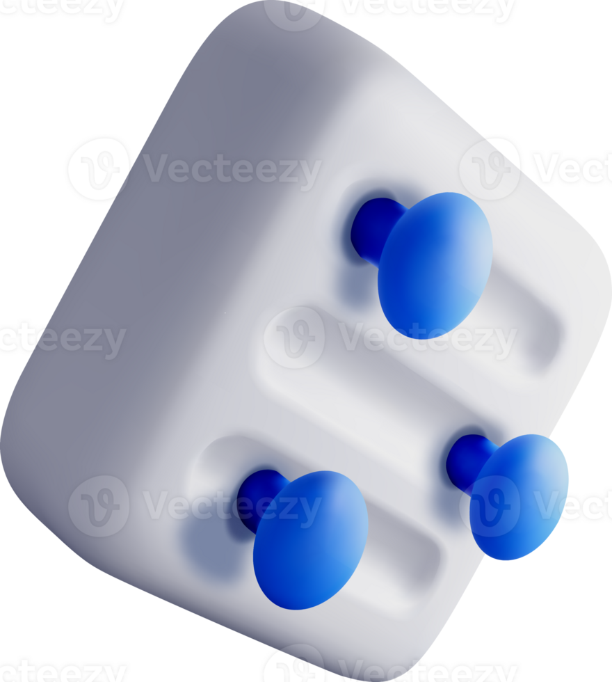 3D Model of a Modern Push Pin Design png