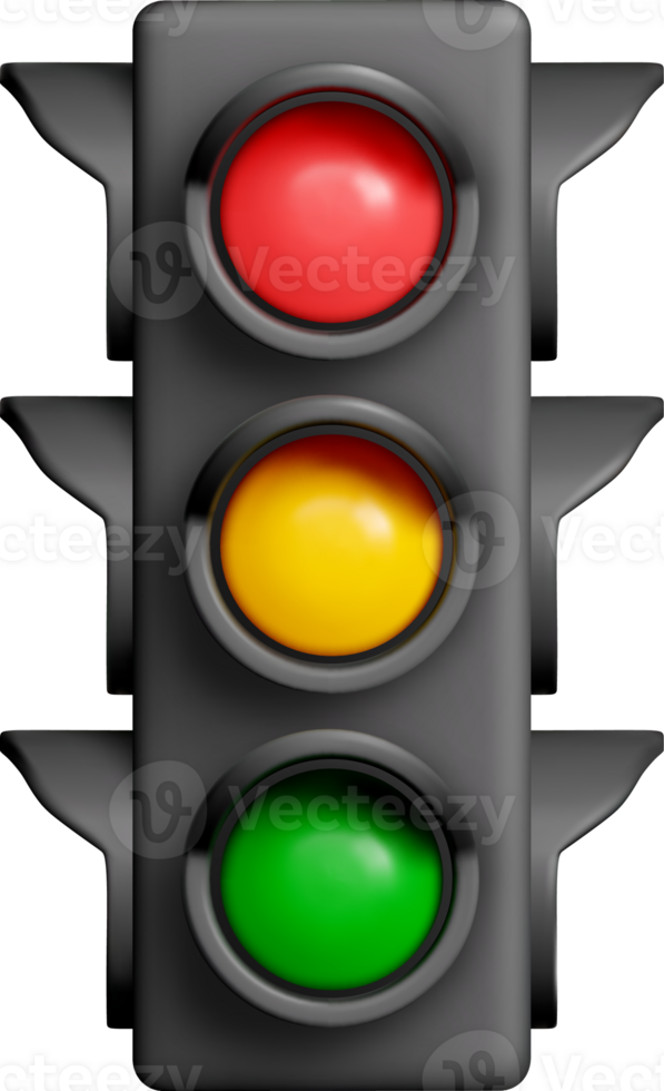 3D Realistic Traffic Light Illustration png