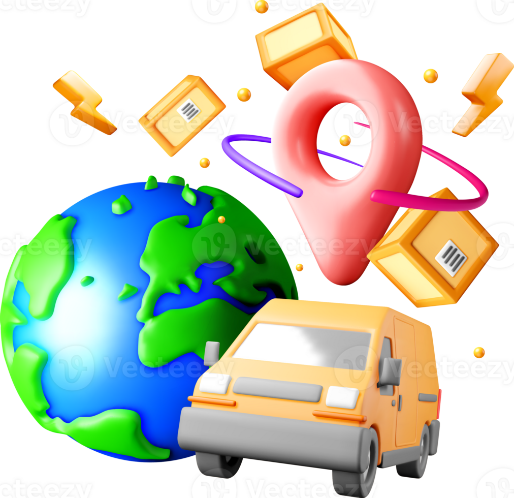 3D Delivery and Logistics Concept Design png