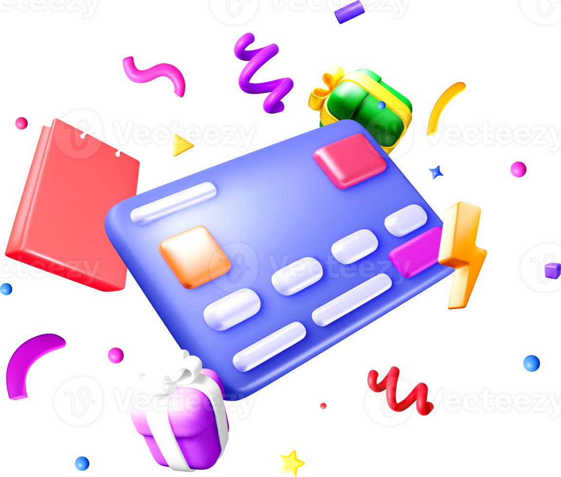 Colorful 3D Celebration with Gifts and Confetti png