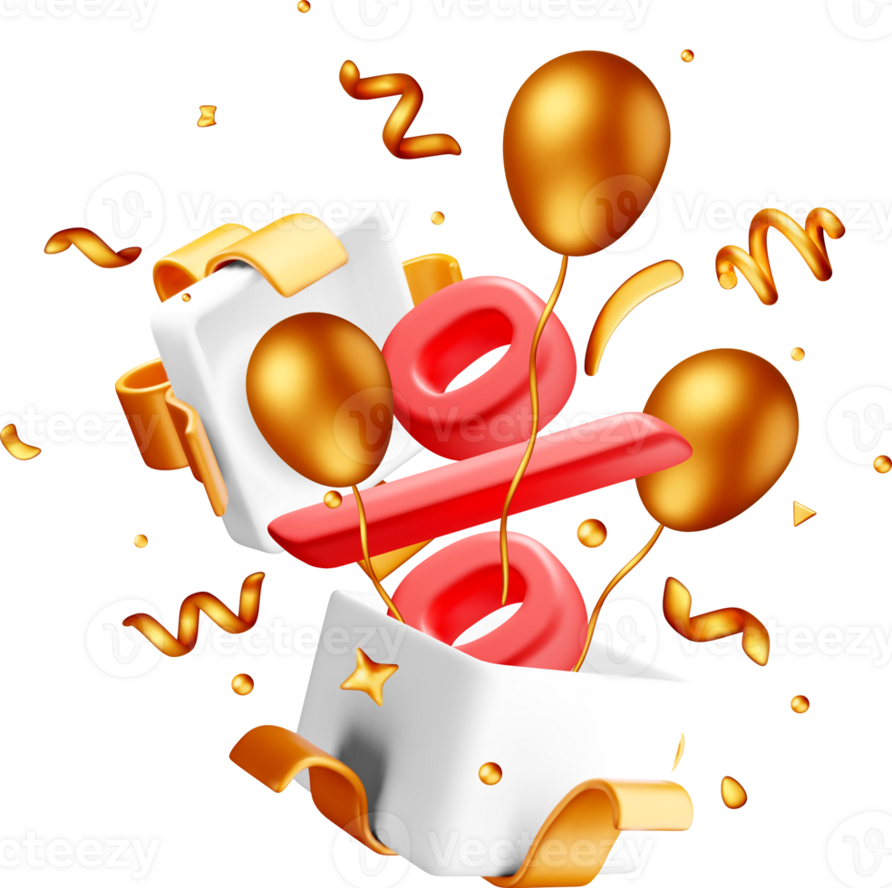 Colorful 3D Celebration with Balloons and Confetti png
