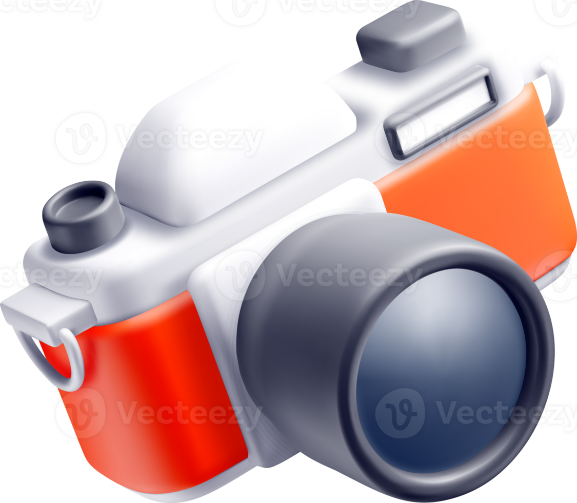 Colorful 3D Camera Illustration with Lens png