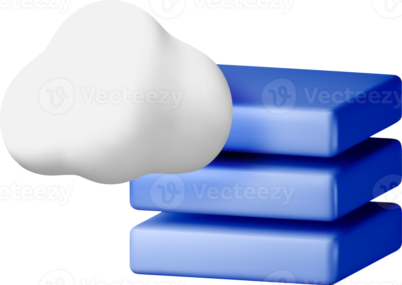 3D Cloud with Layered Cubes Design Concept png