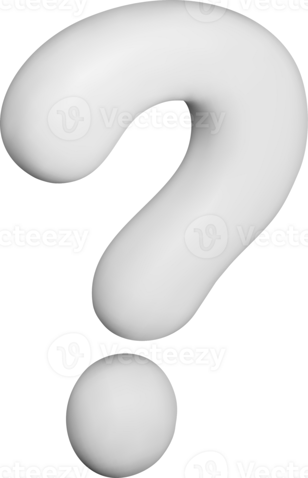 3D White Question Mark on a Minimalist Background png