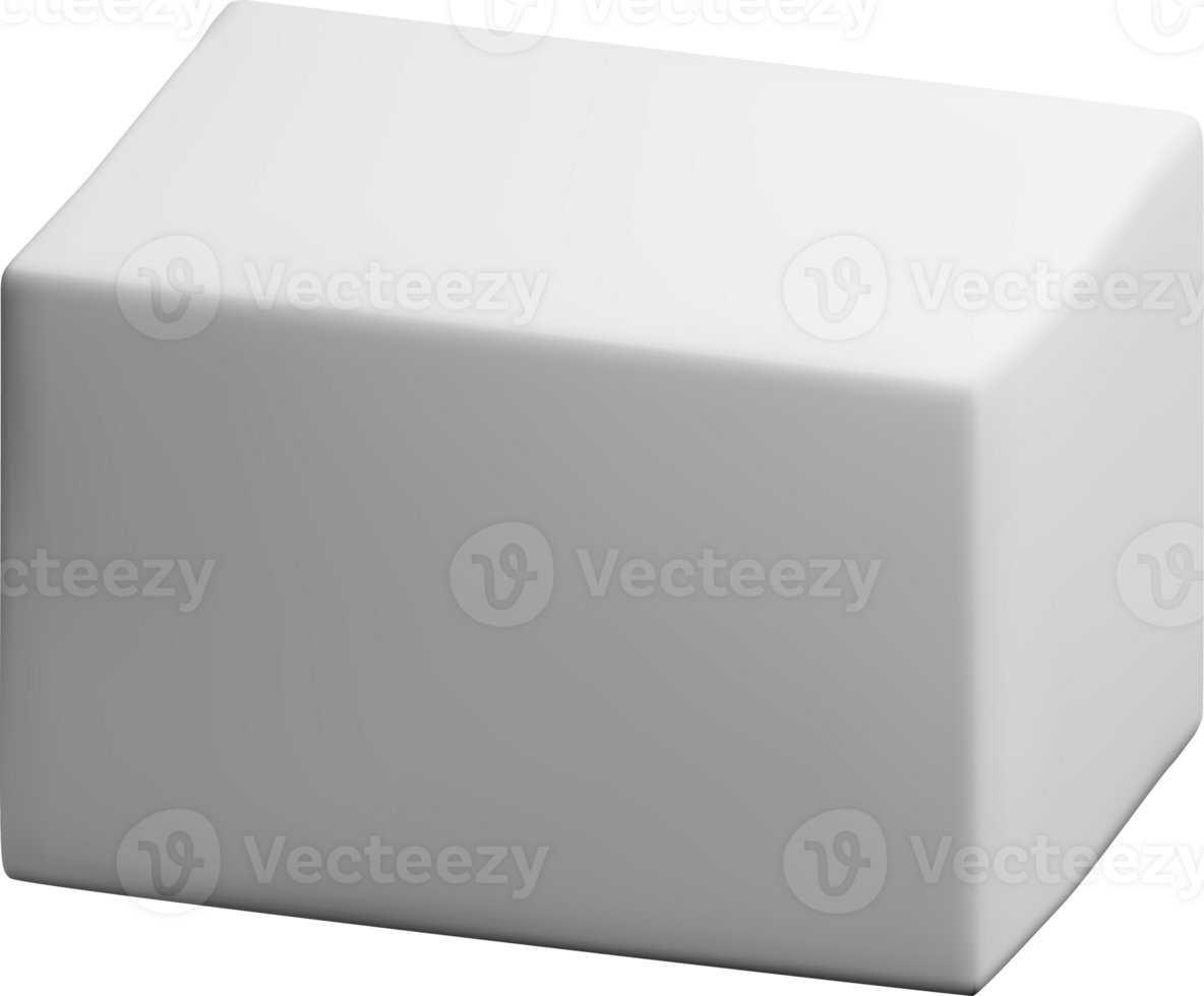 Simple 3D Shape in White Perspective View png