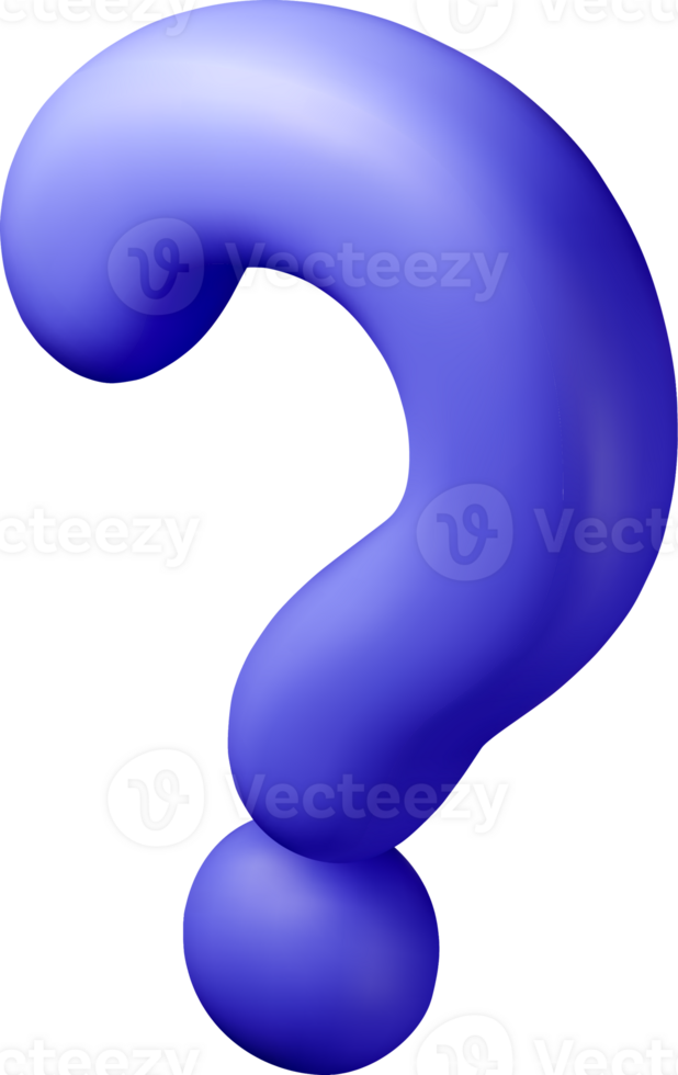 Vibrant 3D Question Mark Design Element png
