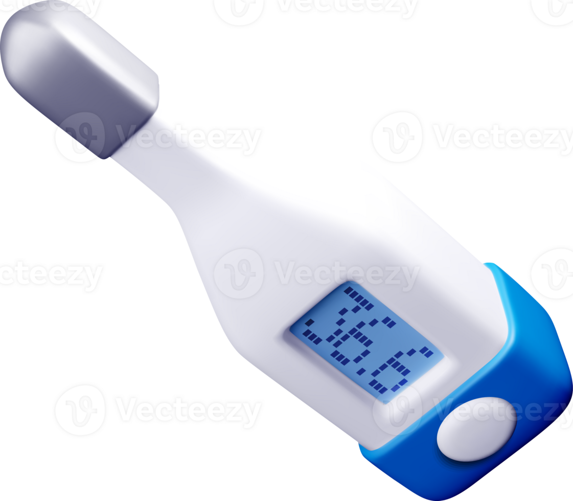 3D Digital Thermometer with LCD Display png