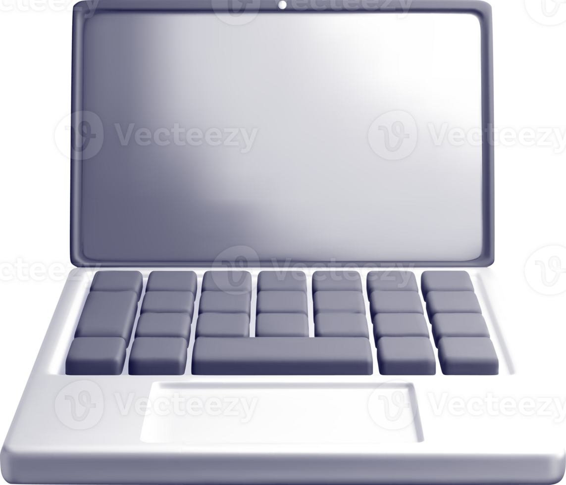3D Laptop Model with Realistic Design Elements png