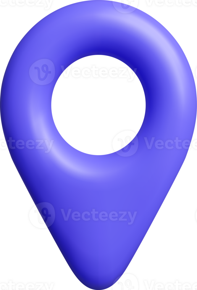 Vibrant 3D Purple Location Pin Design png