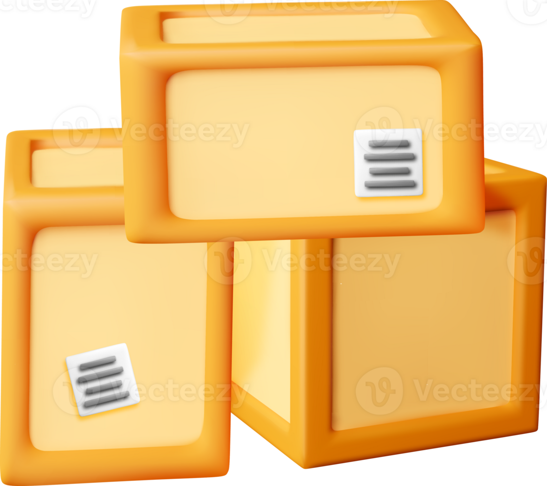 Colorful 3D Boxes Stacked Together png
