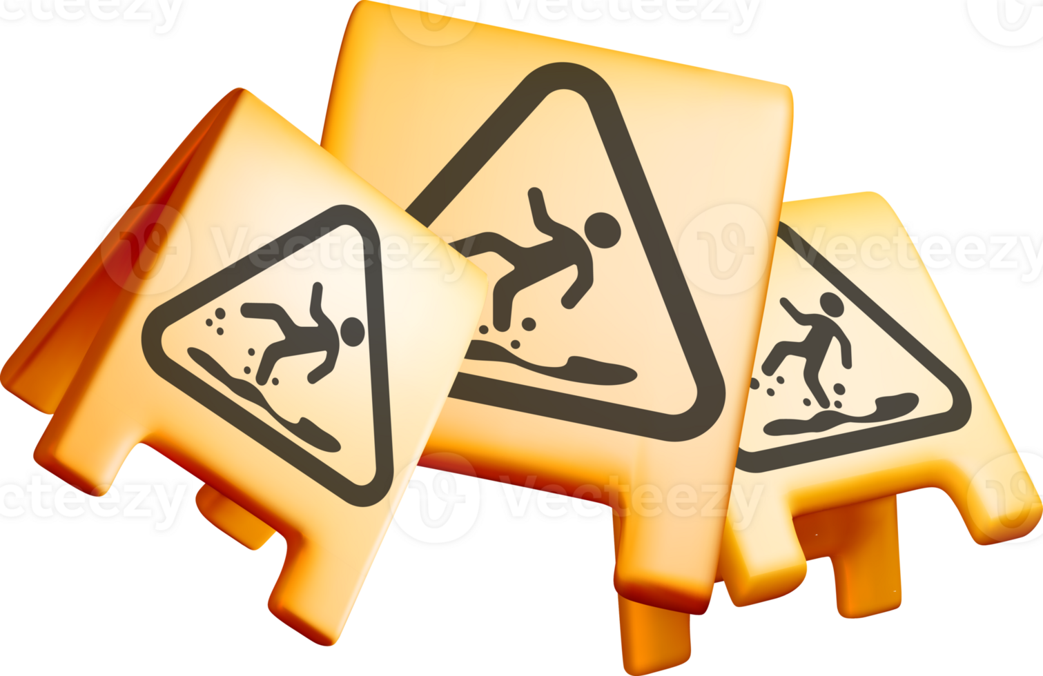3D Warning Signs for Slippery Surfaces png