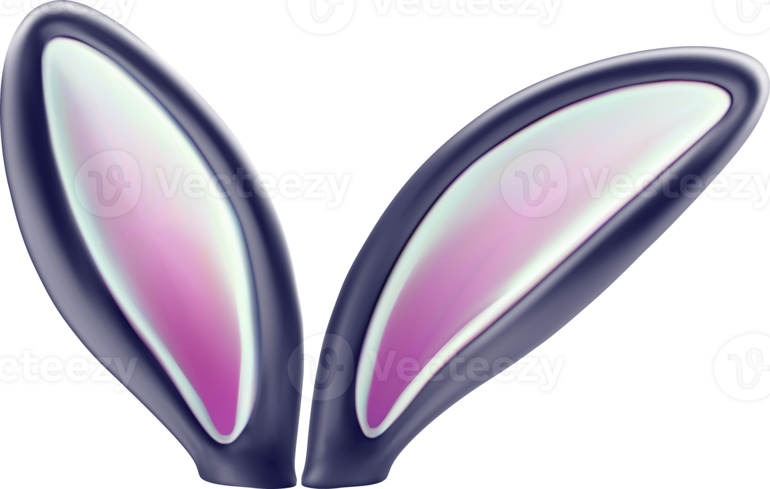 3D Render of Playful Bunny Ear Design png