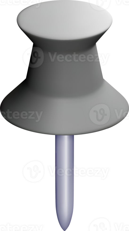 3D Gray Push Pin with Unique Design png
