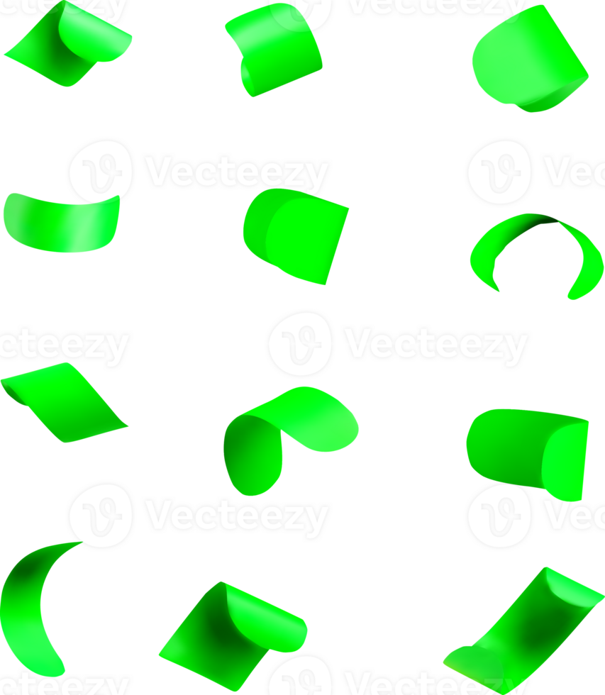 Dynamic Green 3D Shapes and Forms Collection png