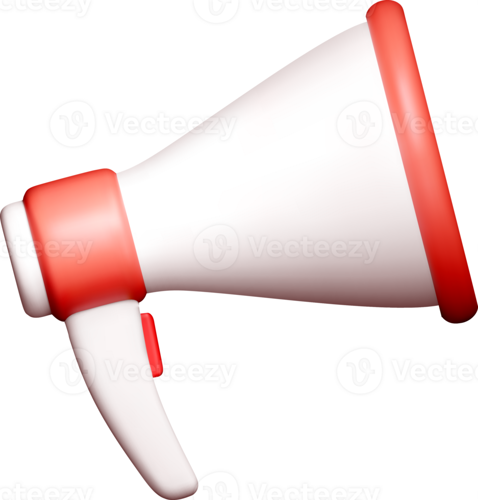 3D Megaphone Illustration for Communication png
