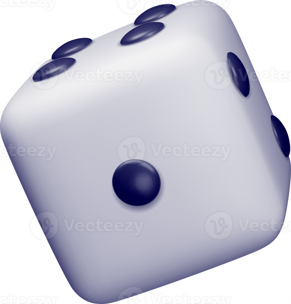 3D Dice Render with Unique Design Elements png