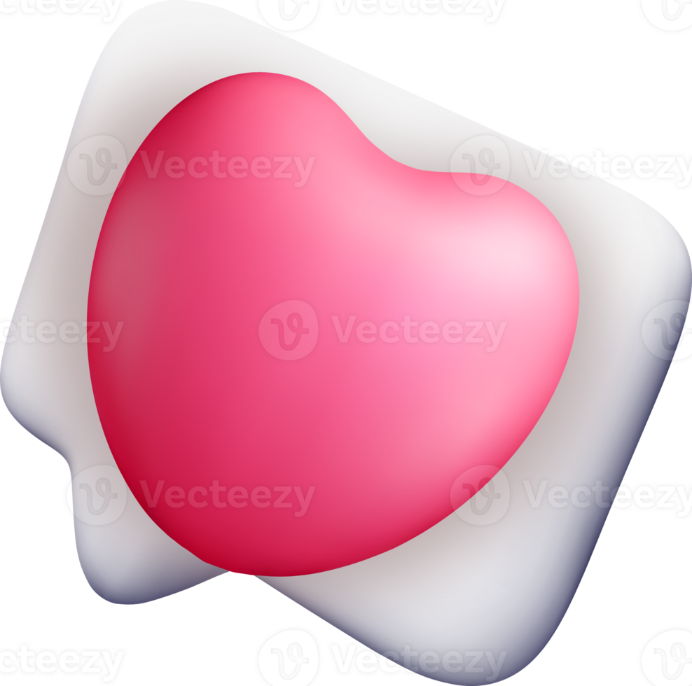 3D Heart Shape on a Soft Background png