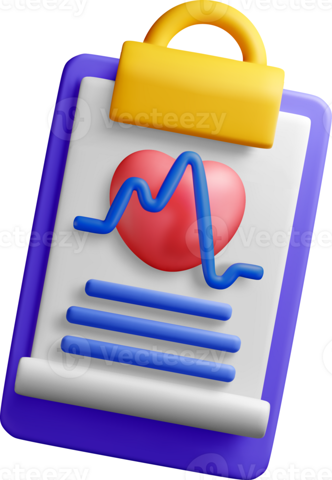 3D Heartbeat Monitor with Medical Chart Design png