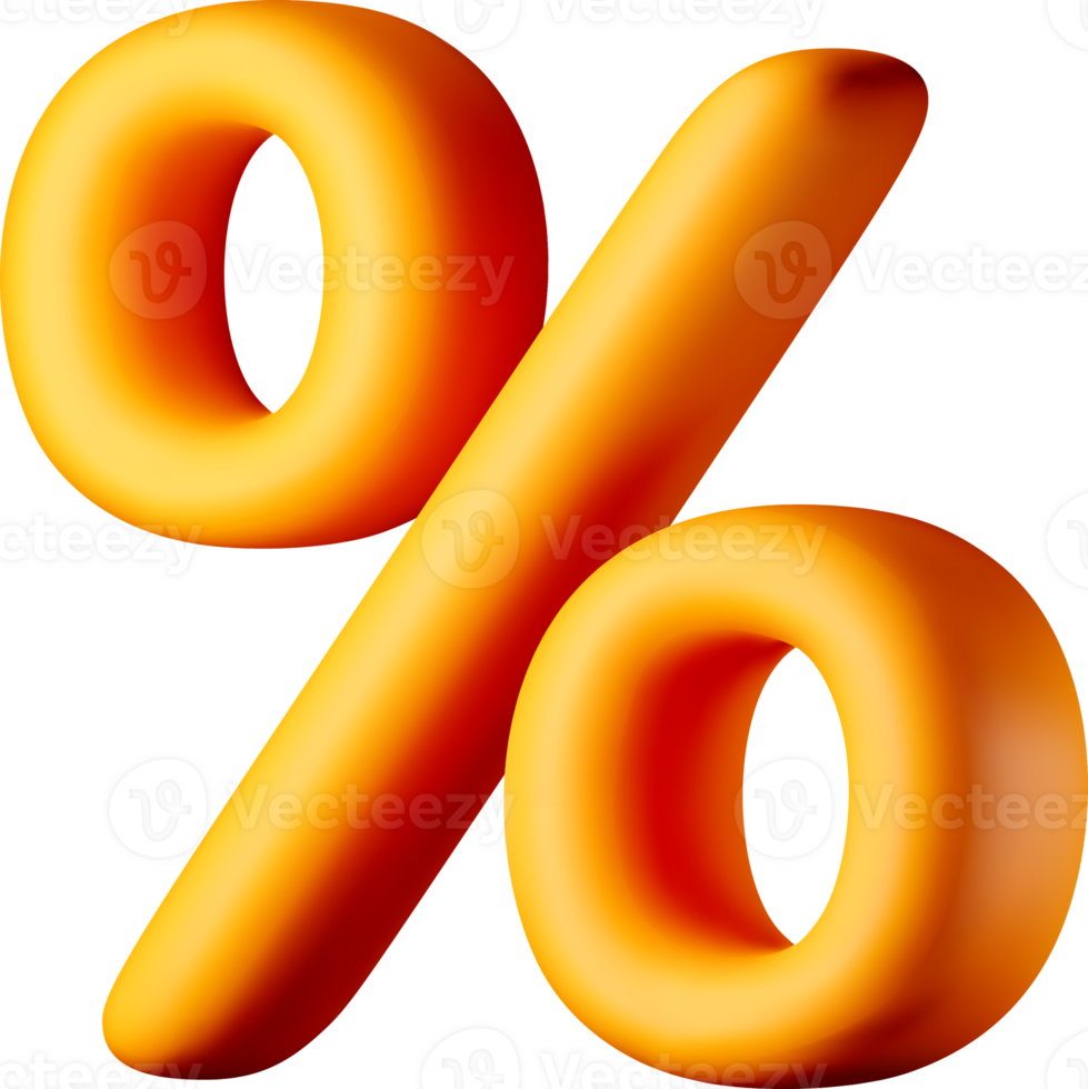 Vibrant 3D Percentage Symbol Design png