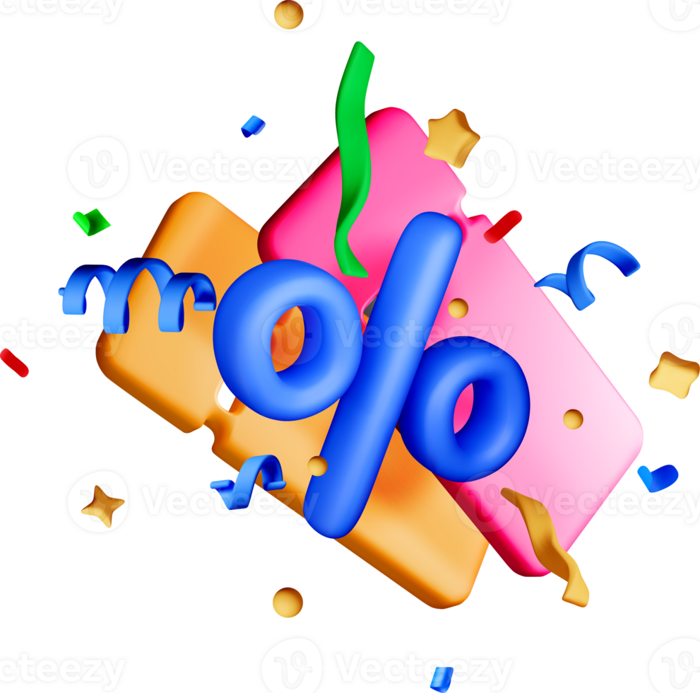 Colorful 3D Celebration Elements in Abstract Design png