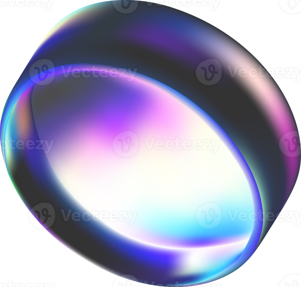 Colorful 3D Ring with Smooth Gradient Design png