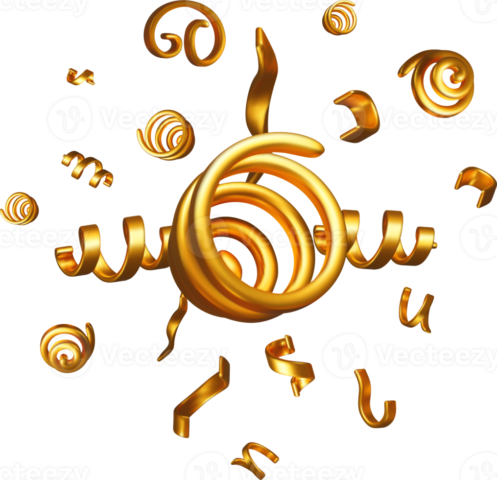 Golden 3D Abstract Shapes in Dynamic Formation png