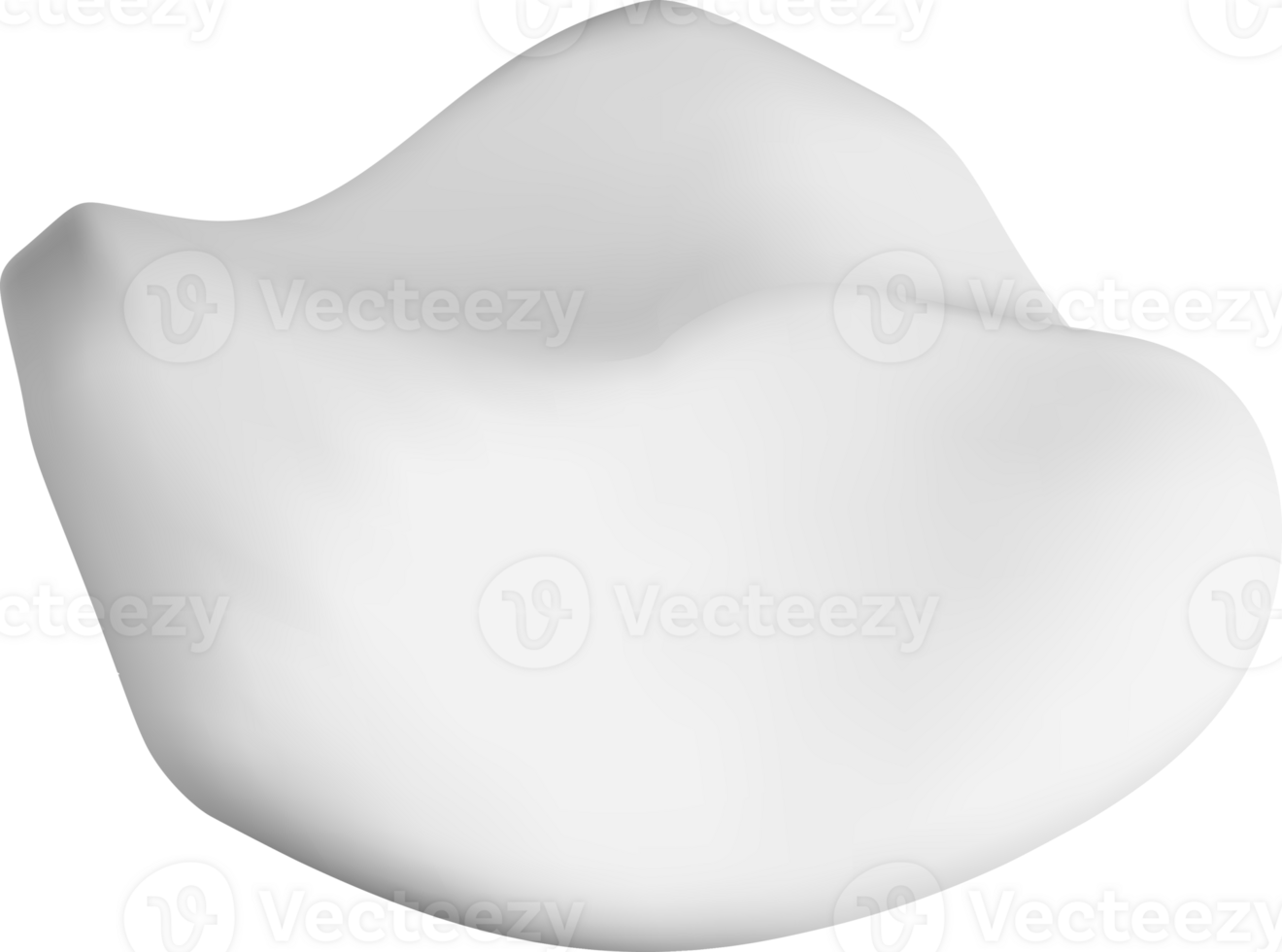 Smooth 3D Lip Structure Rendered in White png