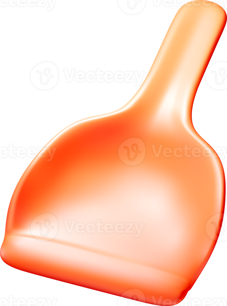 3D Orange Plastic Shovel Illustration Model png