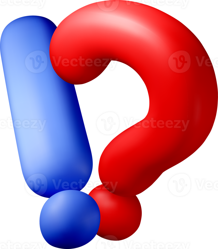 3D Question and Exclamation Marks Design png