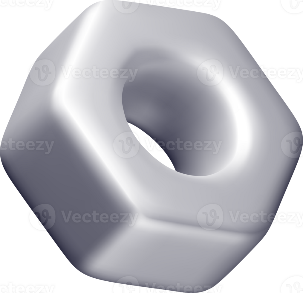 3D Hexagonal Shape with Hollow Center png