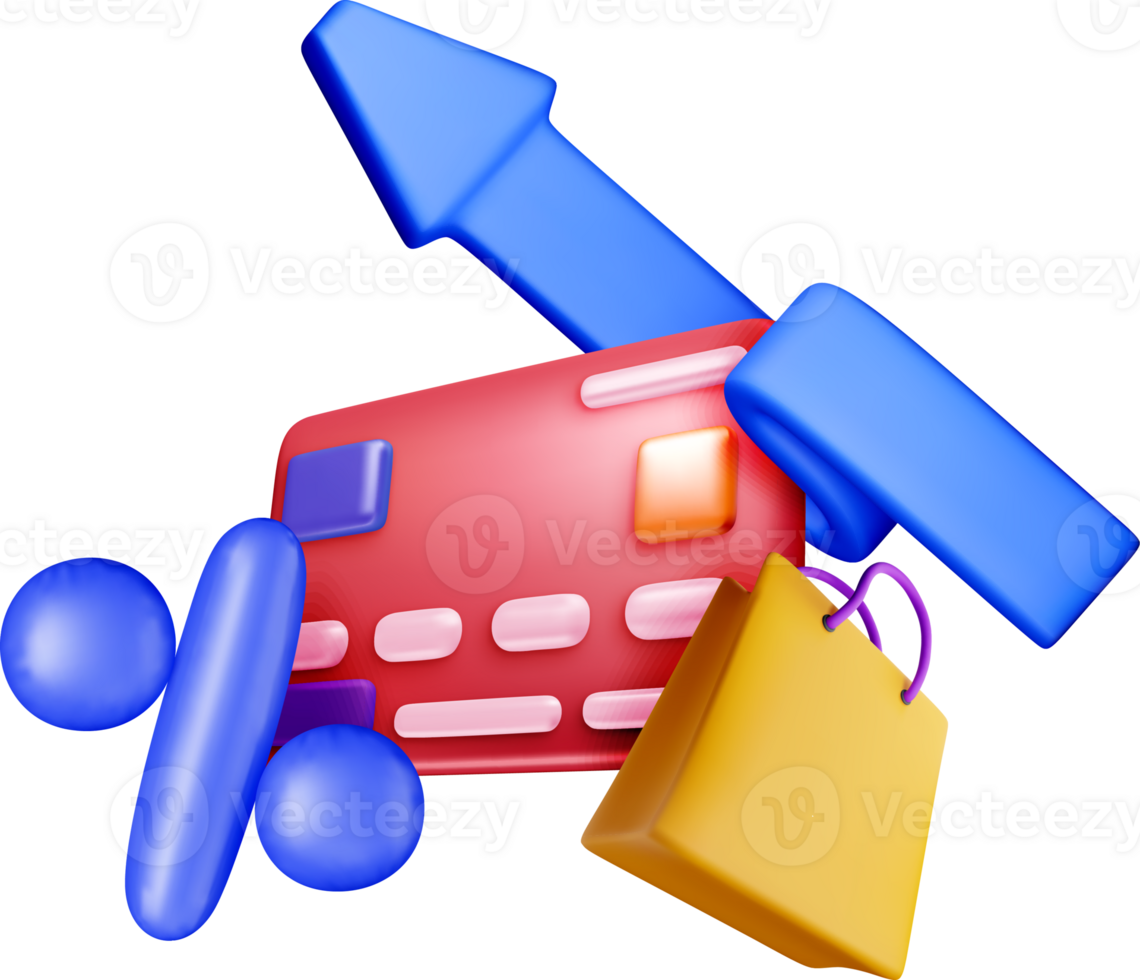 Colorful 3D Financial Icons and Symbols png