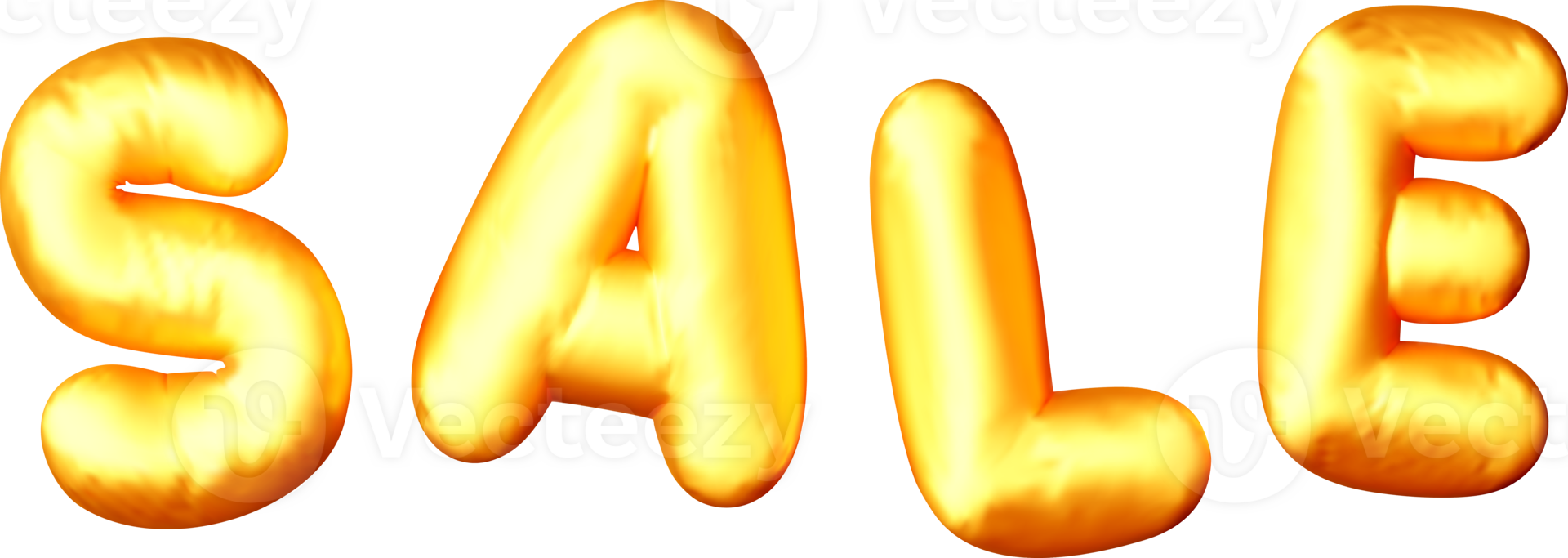 Bright 3D Sale Letters in Bold Gold Color png