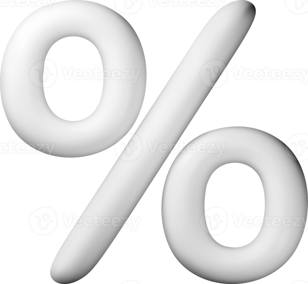 3D Percentage Symbol in Modern Design png