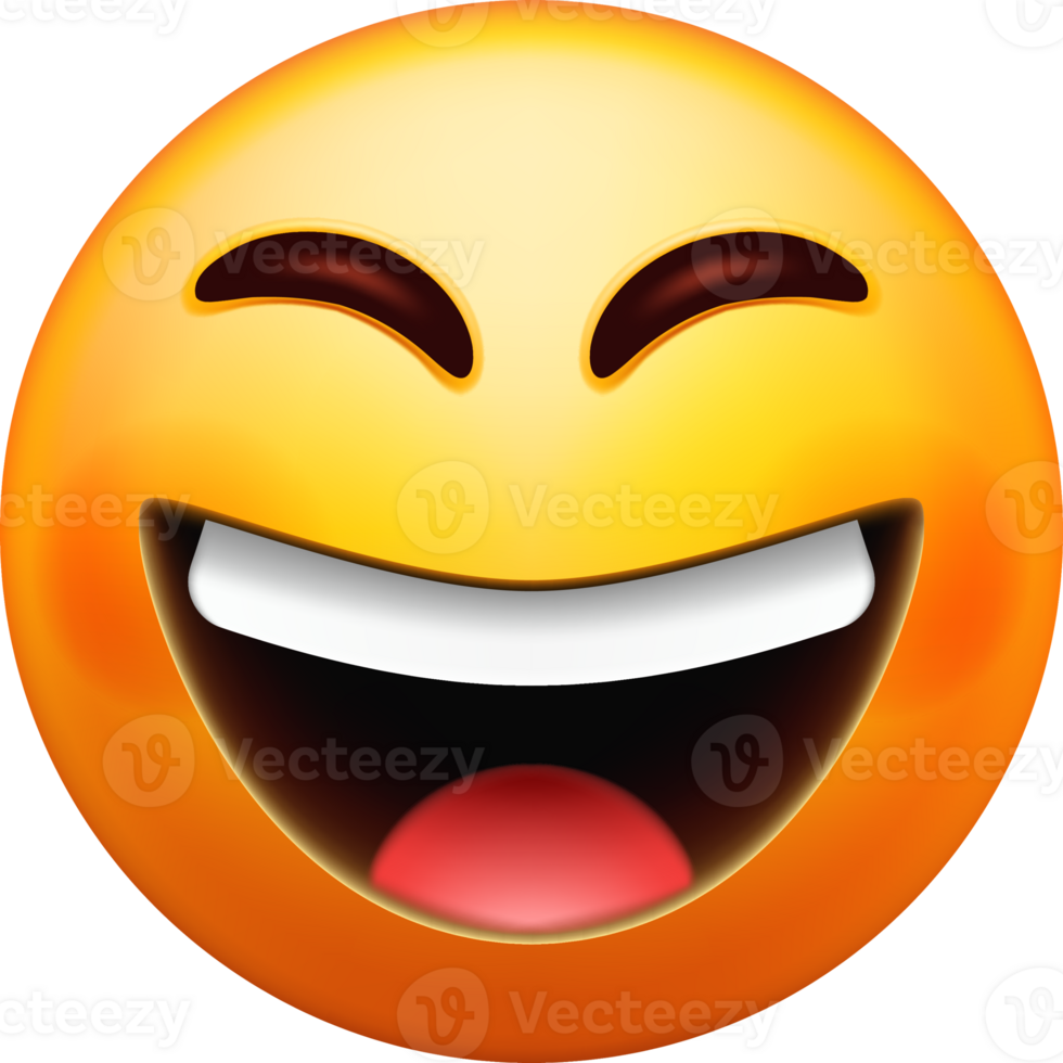 Cheerful 3D Smiling Emoji Expression png