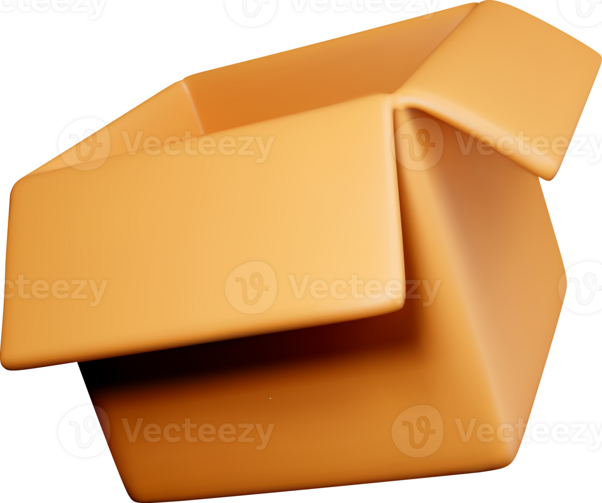 3D Abstract Geometric Orange Container Model png