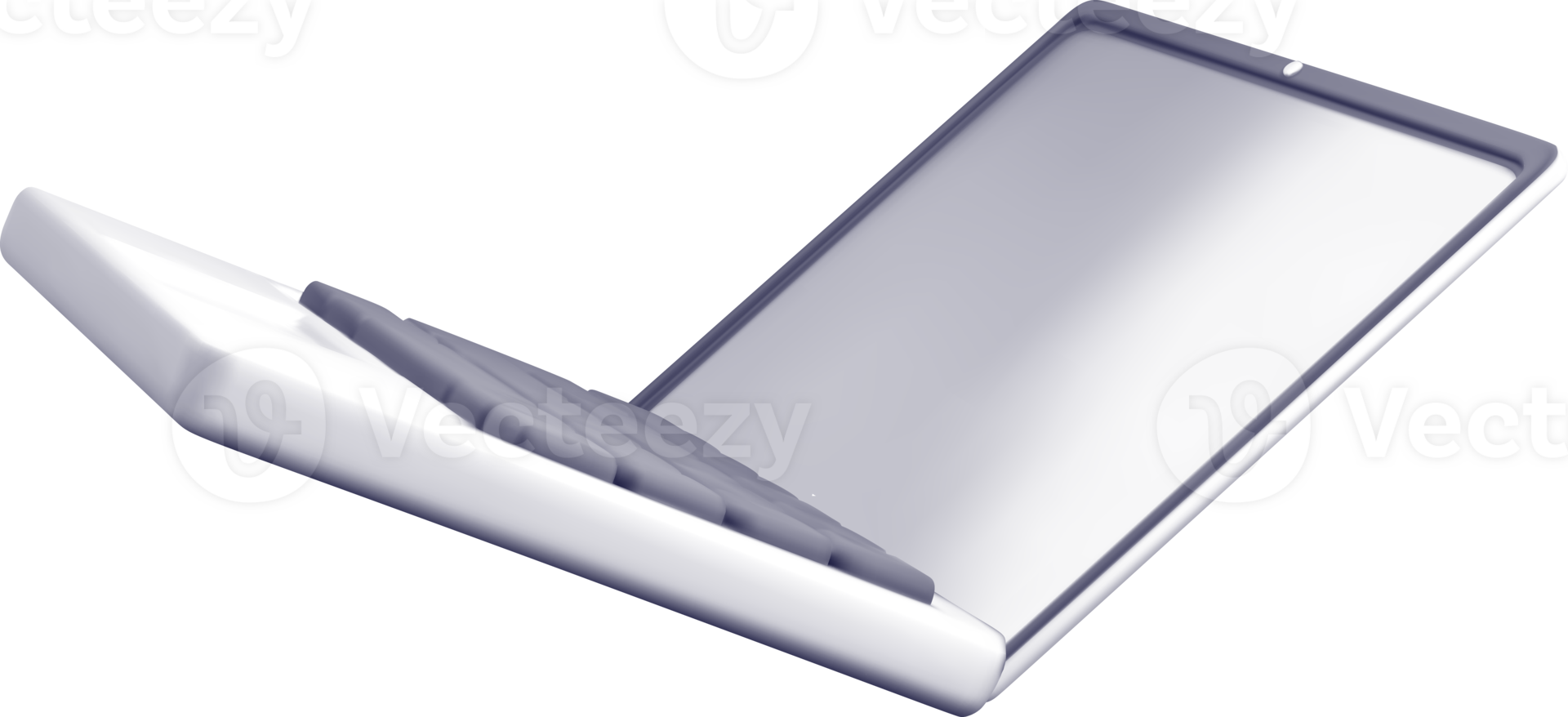 Sleek 3D Laptop Design with Open Screen View png