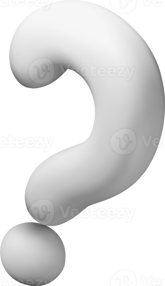 Minimalist 3D Curved Question Mark Design png