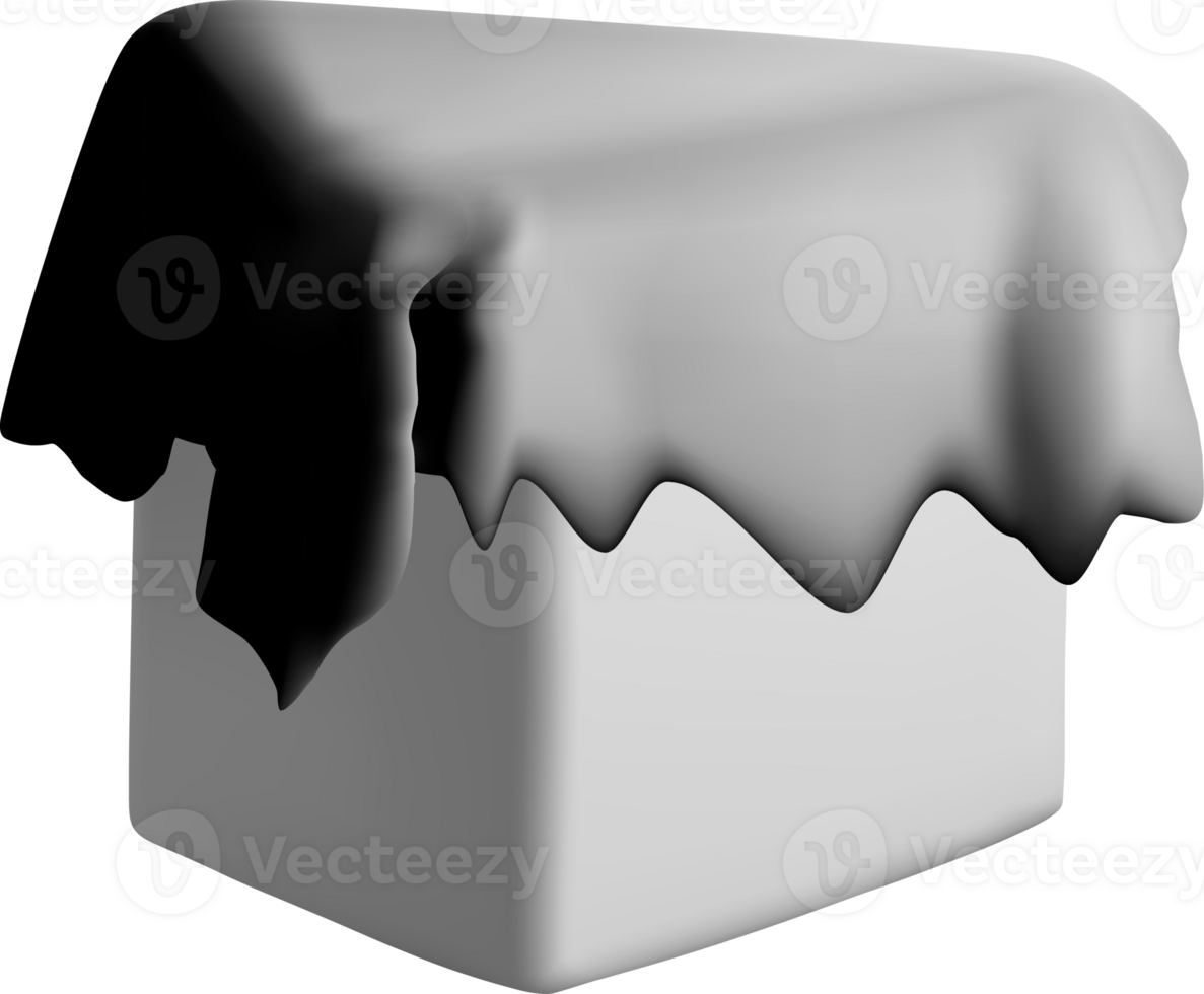 3D Box Covered with a Black Cloth Design png