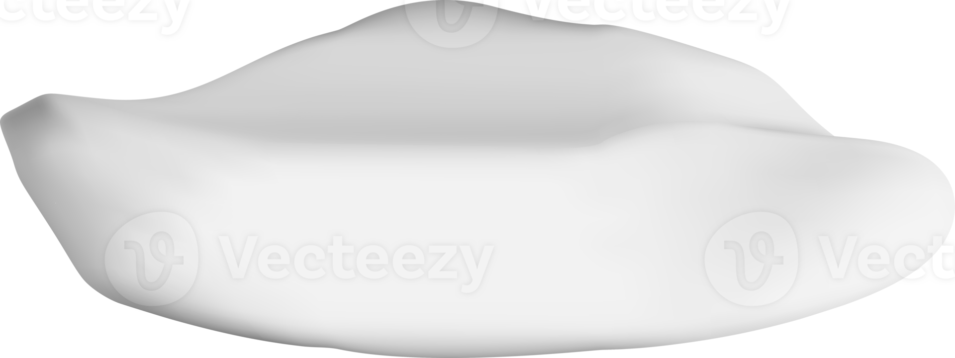 3D Glossy White Lip Form for Design Use png