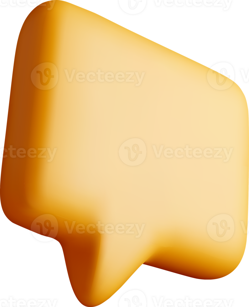 3D Yellow Speech Bubble Icon Design Element png