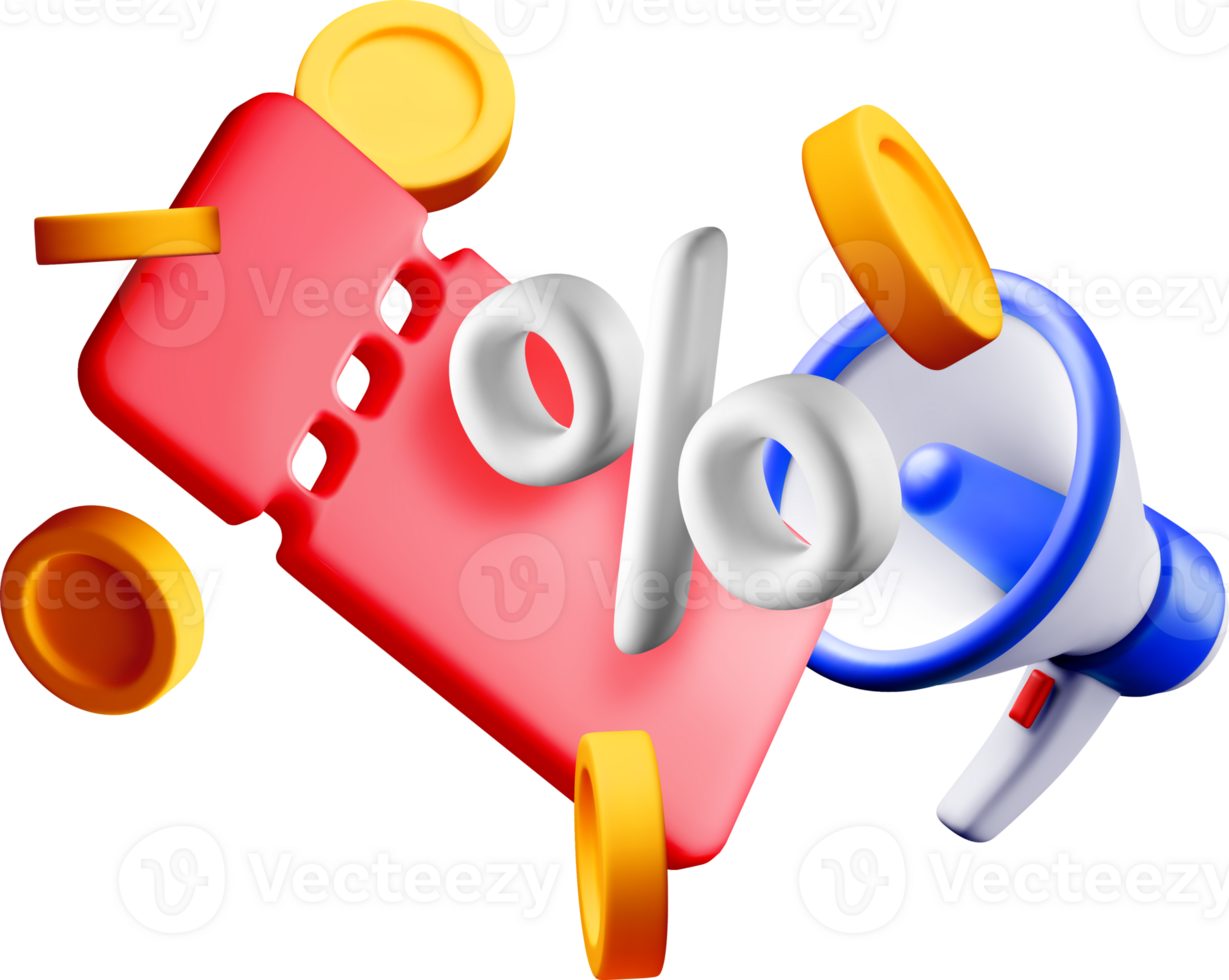 Colorful 3D Discount and Promotion Elements png