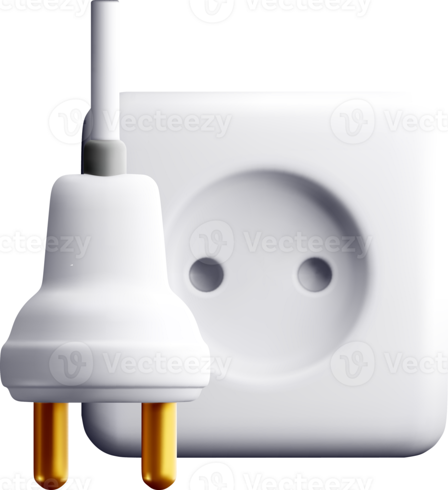 Realistic 3D Electric Plug and Socket Design. png