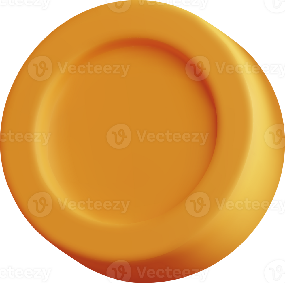 3D Render of a Smooth Yellow Circular Object png