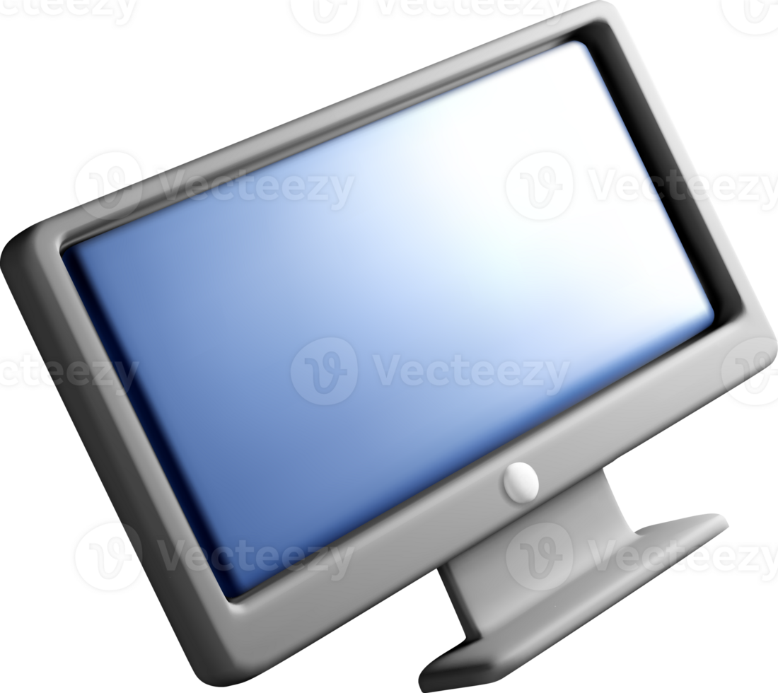 Stylized 3D Computer Monitor Design Concept png